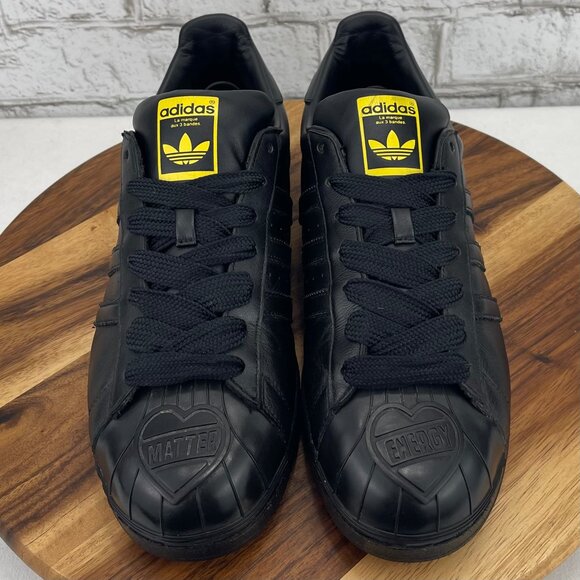 Adidas Pharrell Williams SuperStar Todd James Mens 12 Shell Black Leather Shoes - Picture 6 of 11